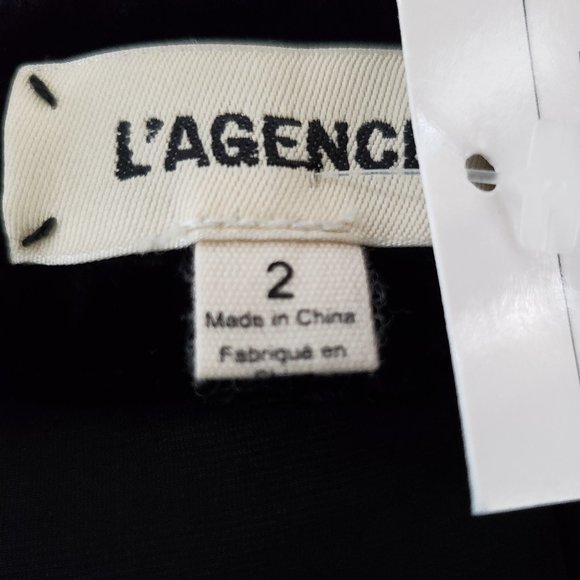 L'AGENCE BLACK VELVET STRAIGHT LEG PANTS 2 - Picture 8 of 8